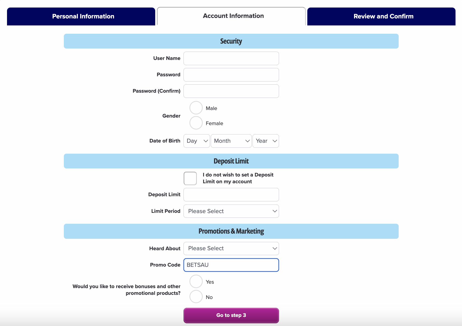 TopSport Sign Up